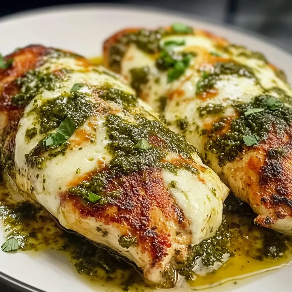 Baked Pesto Mozzarella Chicken Zesty