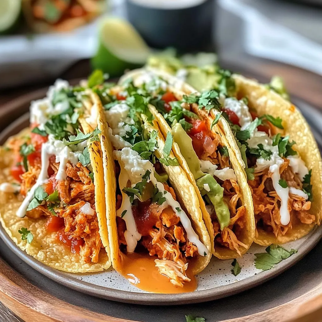 Classic Crockpot Chicken Tacos Golden