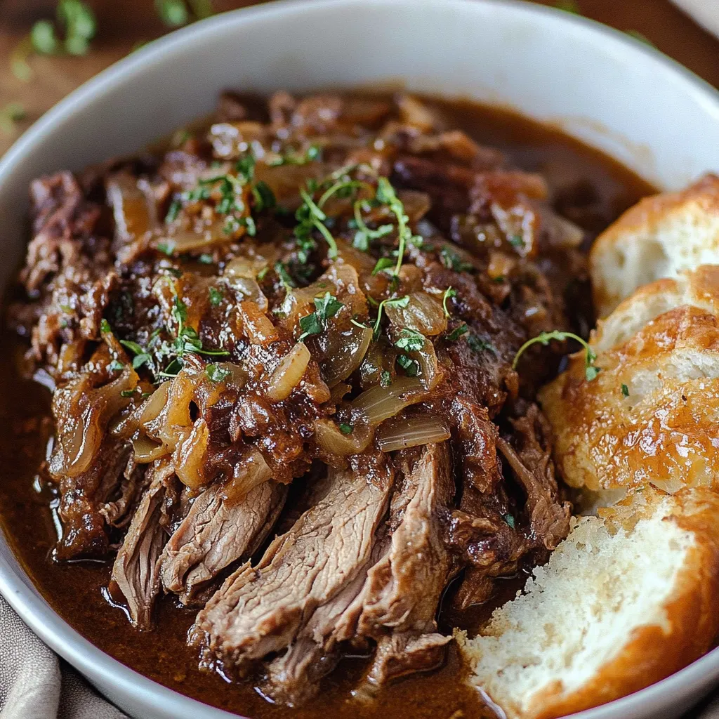 Crock Pot French Onion Pot Roast Zesty