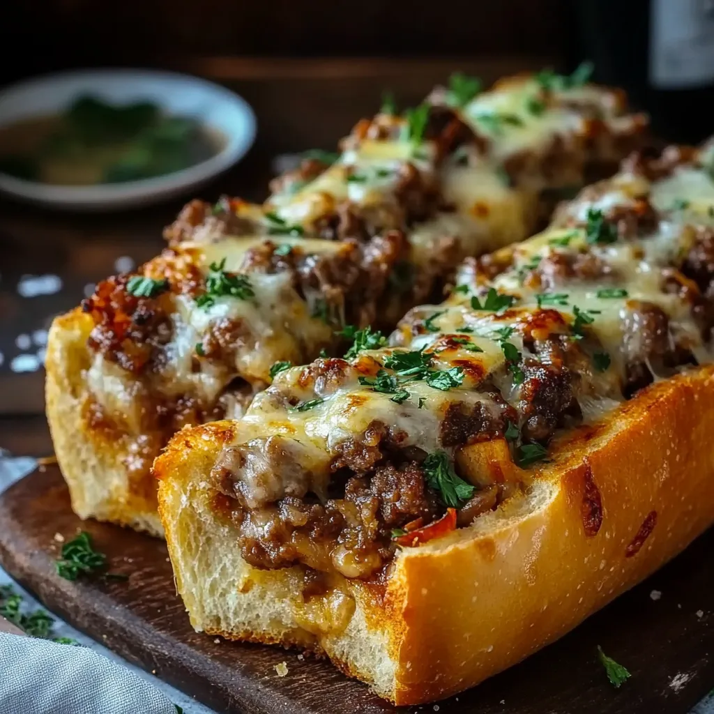 Heavenly Cheesesteak Stuffed Garlic Bread Loaf