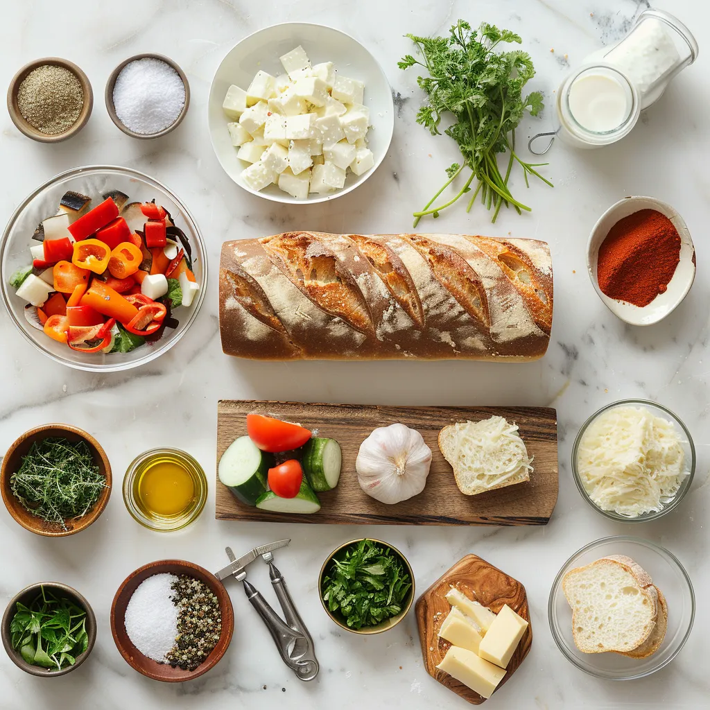 Heavenly Cheesesteak Stuffed Garlic Bread Loaf ingredients