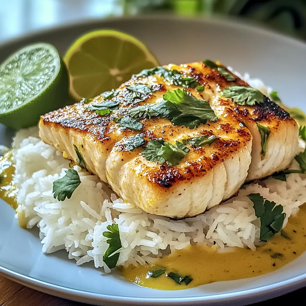 Irresistible Coconut Lime Fish with Rice – A Tropical Escape on Your Plate