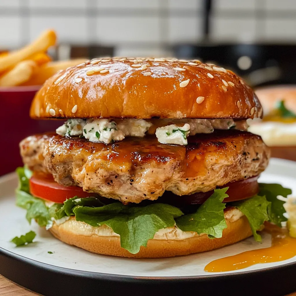 Luscious Chicken and Feta Burgers