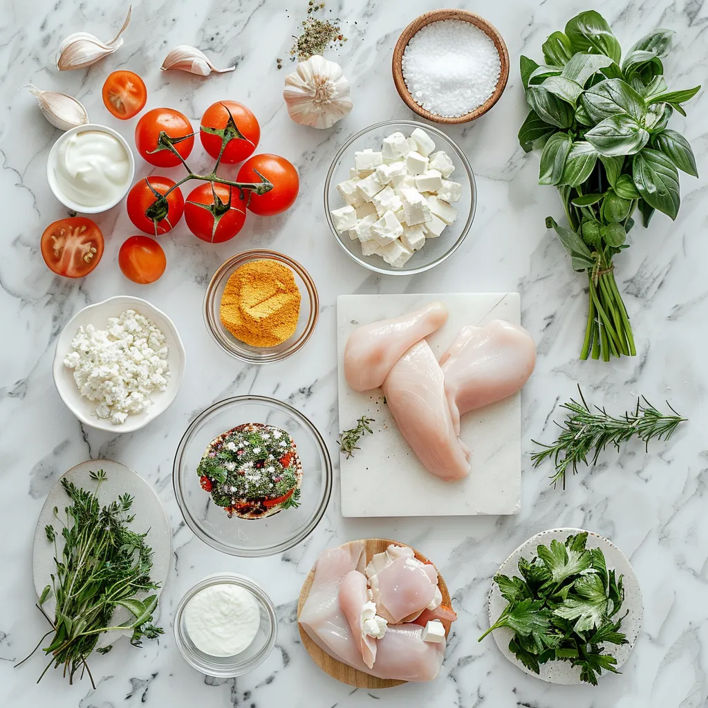 Luscious Chicken and Feta Burgers ingredients