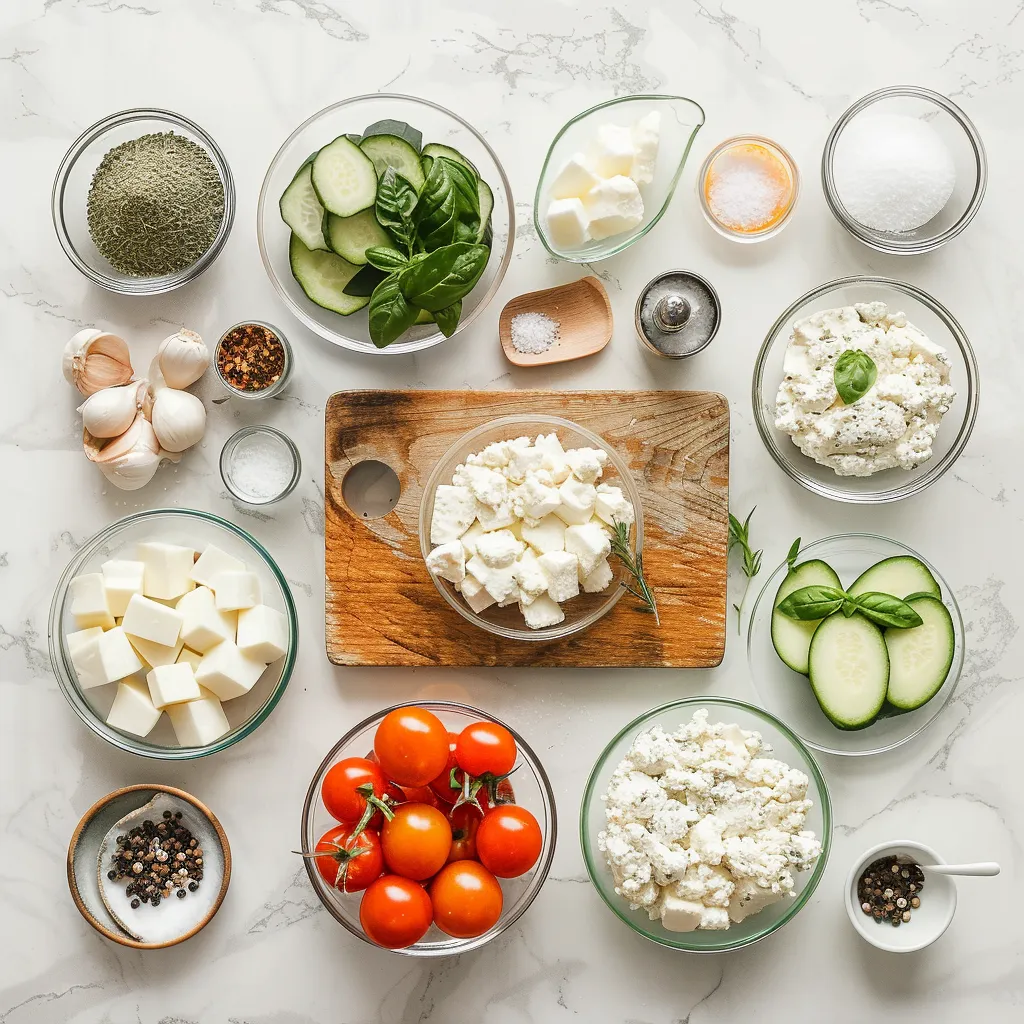Luscious Cottage Cheese Vegetable Lasagna ingredients