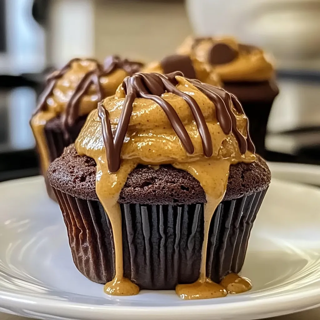 Peanut Butter Chocolate Cupcakes Luscious