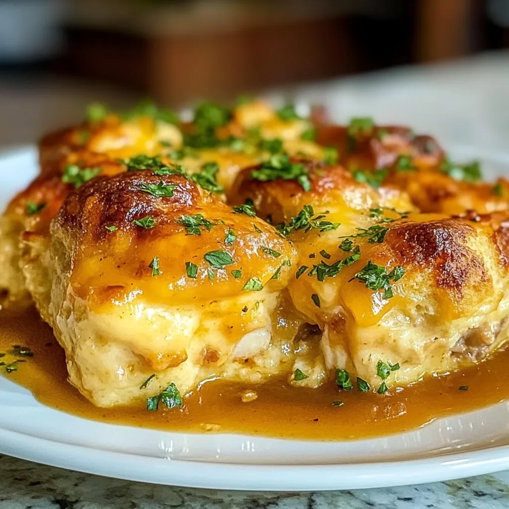 Rich Chicken Bubble Biscuit Bake Casserole