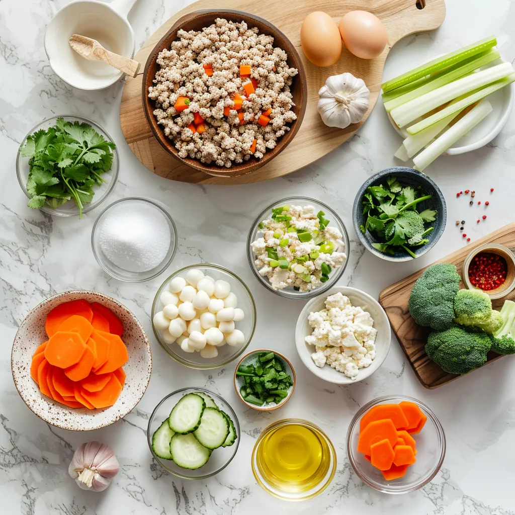 Simple Ground Turkey and Veggie Stir Fry Fresh ingredients