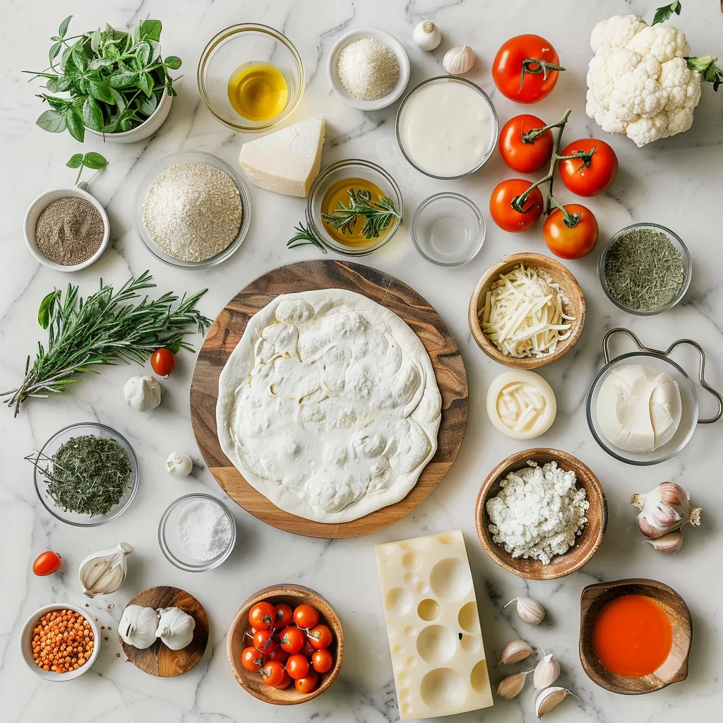 The Finest White Cheese Pizza Fresh ingredients