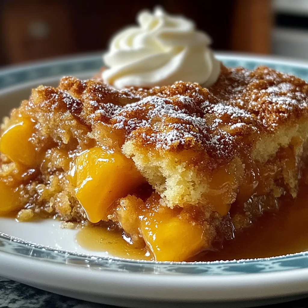 3-Ingredient Peach Cobbler Dump Cake That Stuns Every Time Heavenly