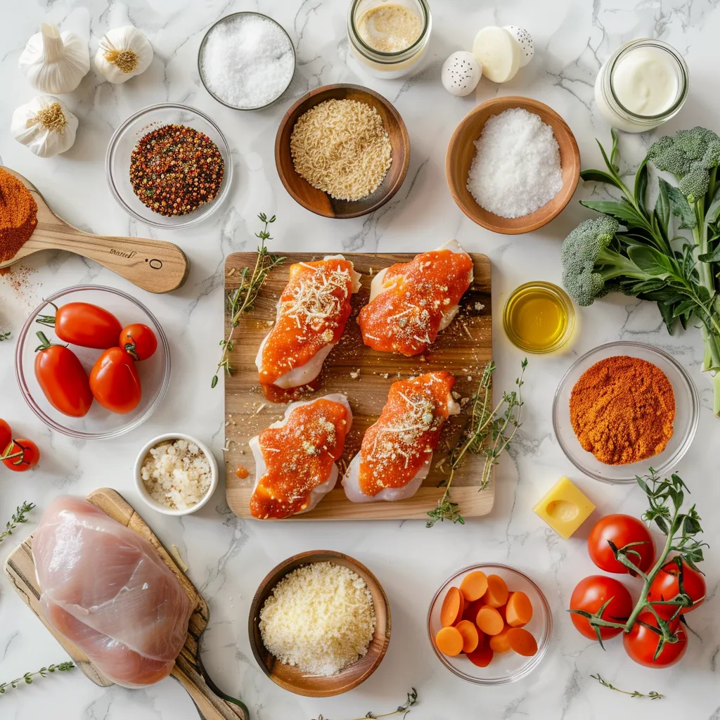 Air Fryer Chicken Parmesan Golden ingredients