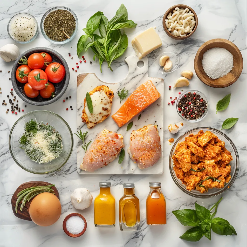 Air Fryer Chicken Parmesan Golden ingredients