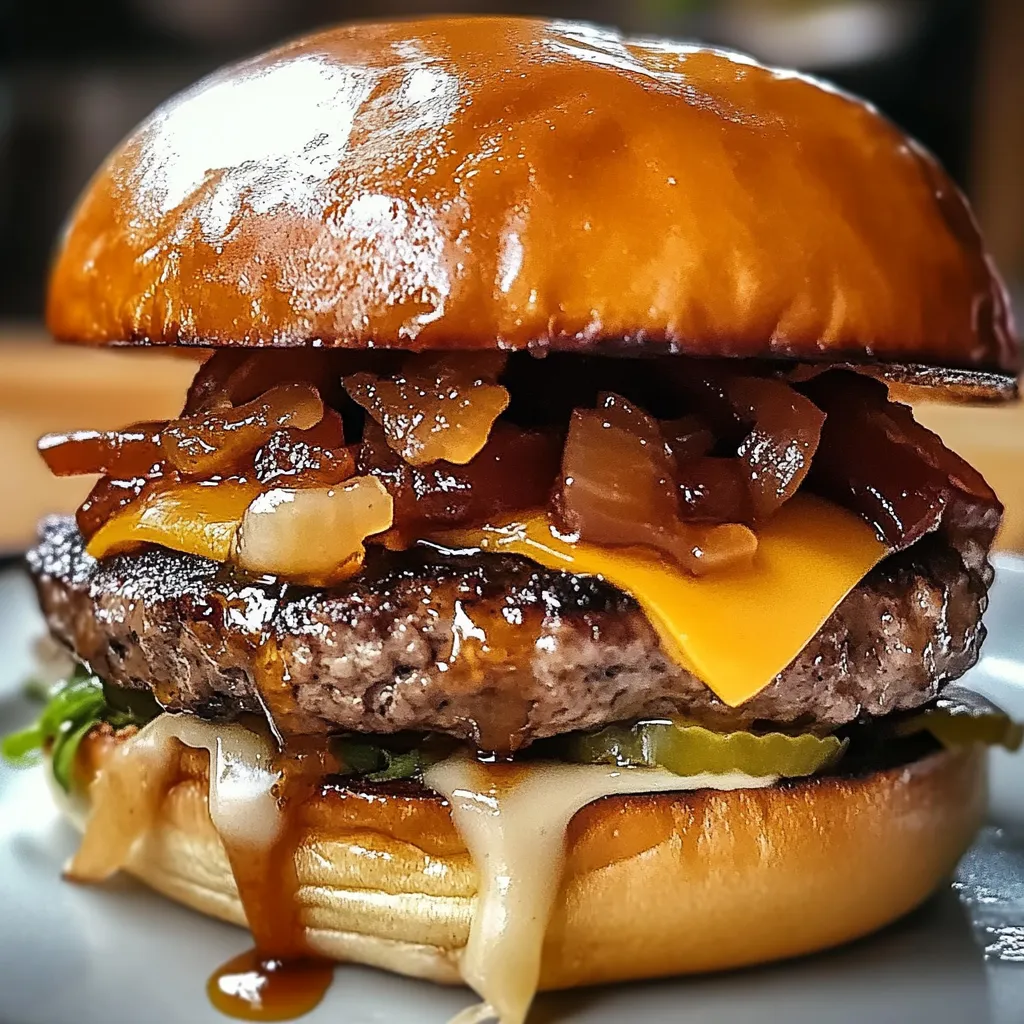 Exquisite Irish Pub Burger with Guinness-Onion Bliss