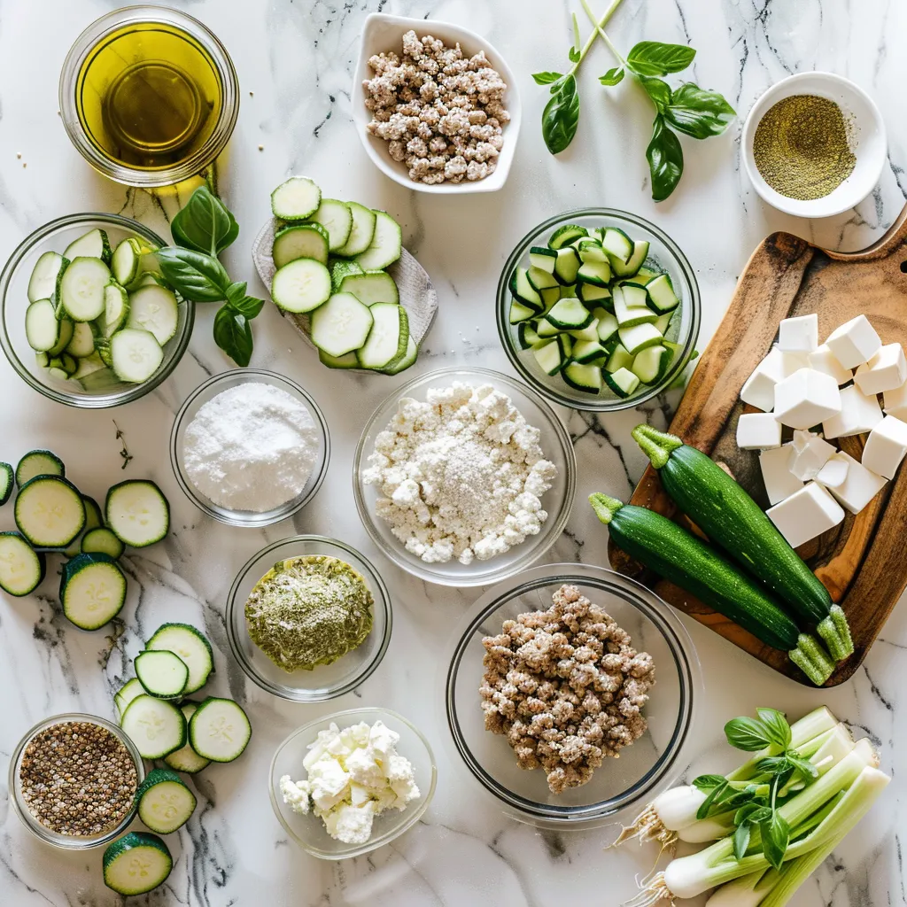 Ground Turkey and Zucchini Skillet Recipe ingredients