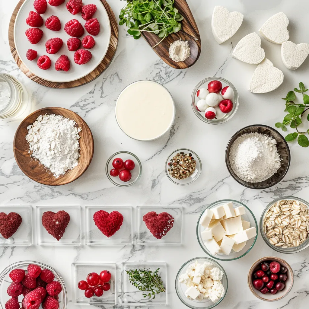 Raspberry Cheesecake Hearts for Sweet Moments ingredients