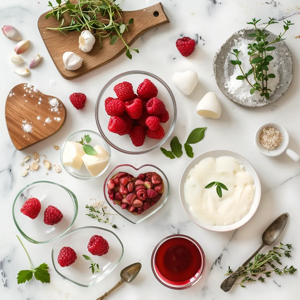 Raspberry Cheesecake Hearts for Sweet Moments ingredients