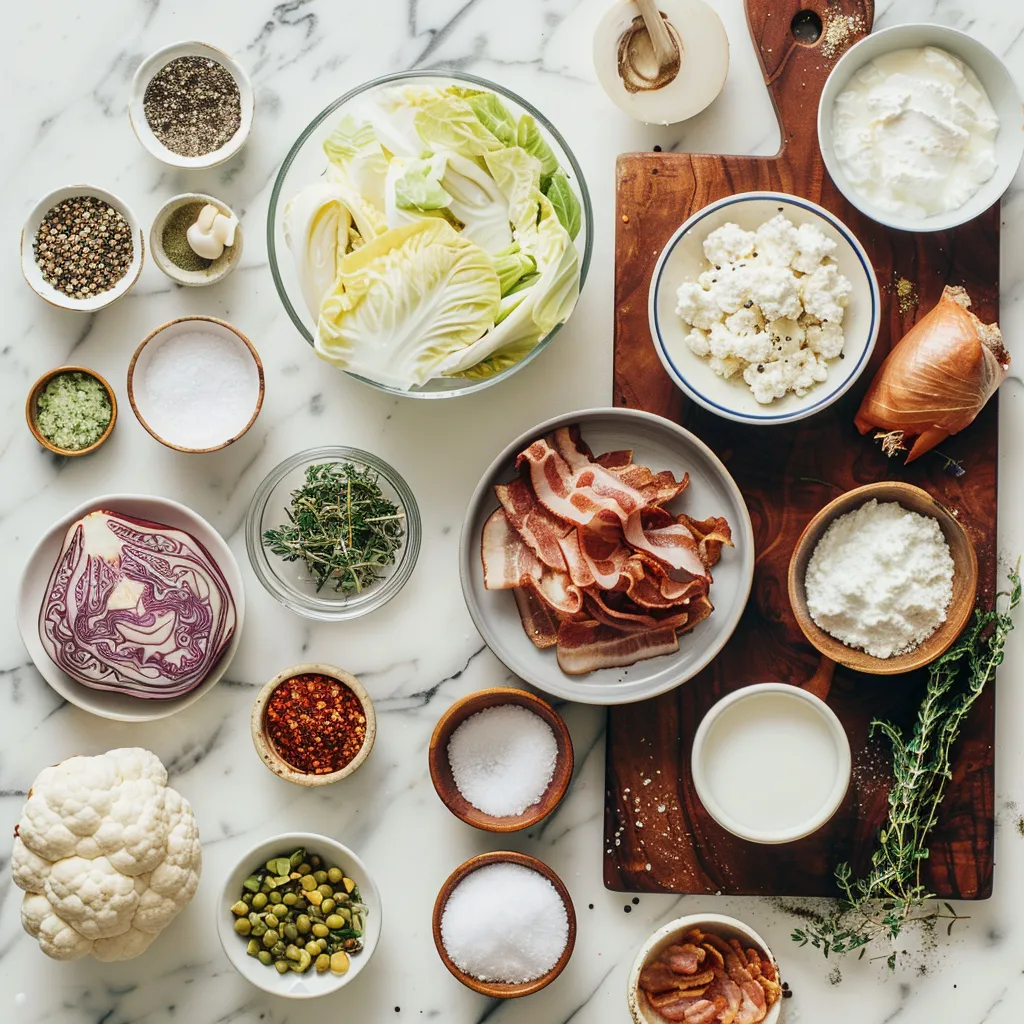Savory Warm Bacon and Cabbage Salad ingredients