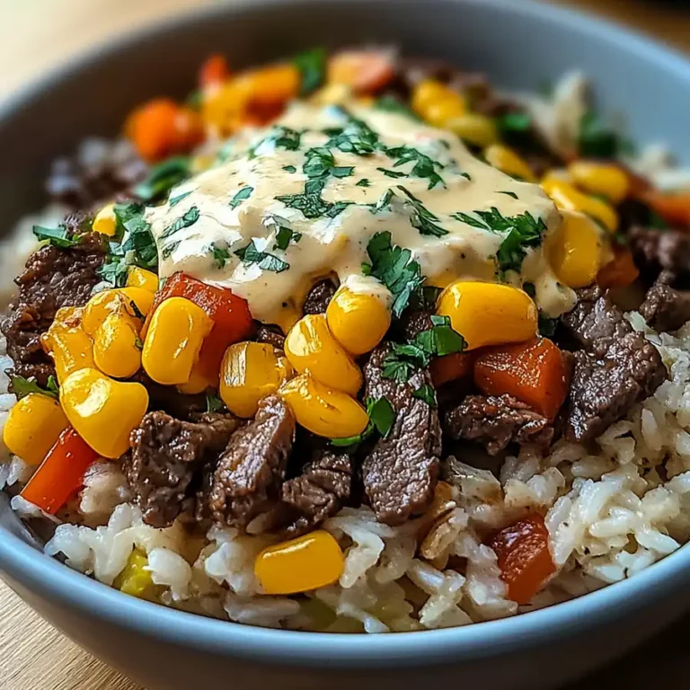 Cheesy Steak Queso Rice Bowl - Ultimate Comfort