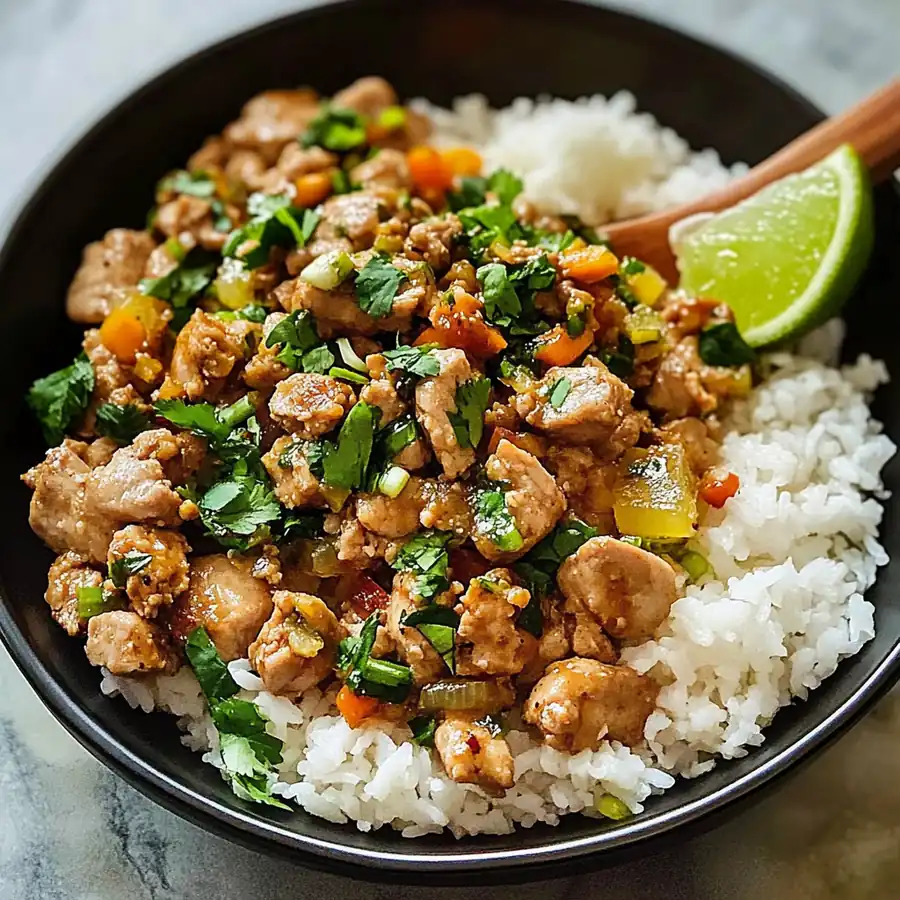 Amazing Ginger Lime Pork with Coconut Rice
