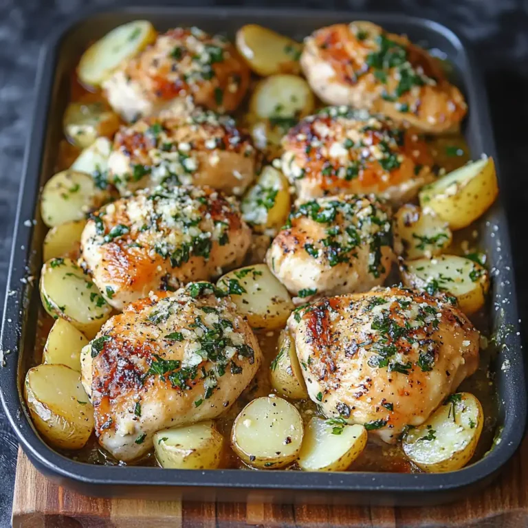 Garlic Parmesan Chicken & Potatoes: Crispy Comfort in One Pan