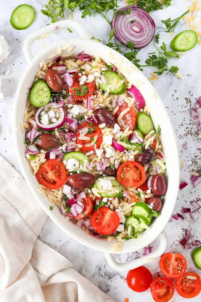 Greek Orzo Pasta Salad: Fresh Mediterranean Delight