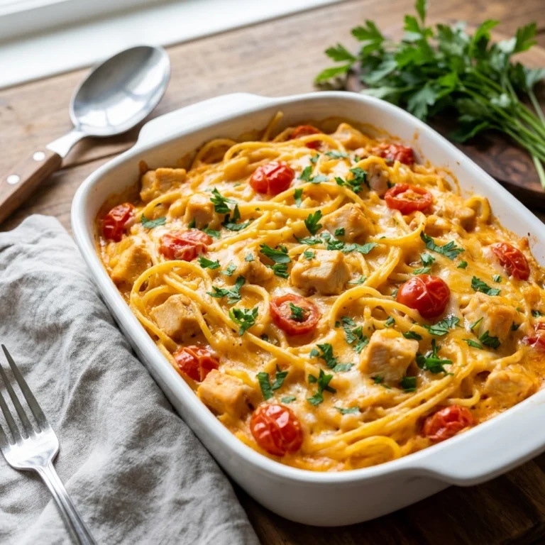 Chicken Spaghetti Casserole Recipe: An Easy Cheesy Dinner Idea | Family Meal Prep