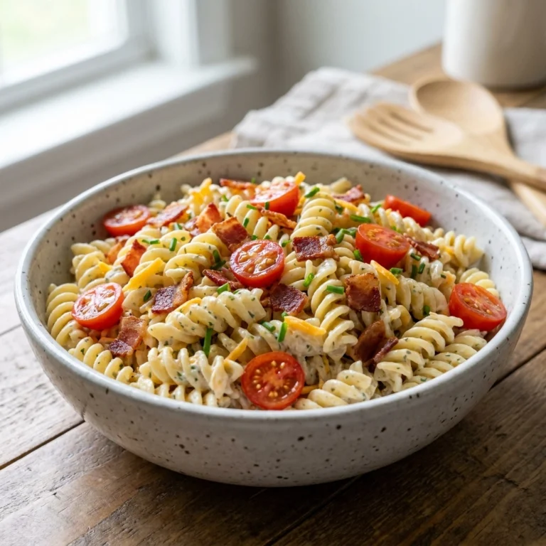 Creamy Bacon Ranch Pasta Salad Recipe Easy 5-Ingredient Summer Side Dish | BBQ Side
