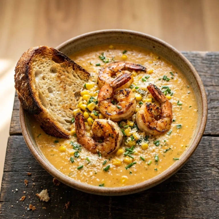 Creamy Slow Cooker Garlic Butter Shrimp and Corn Bisque Recipe Easy and Perfect for Dinner | Slow Cooker Seafood Soup