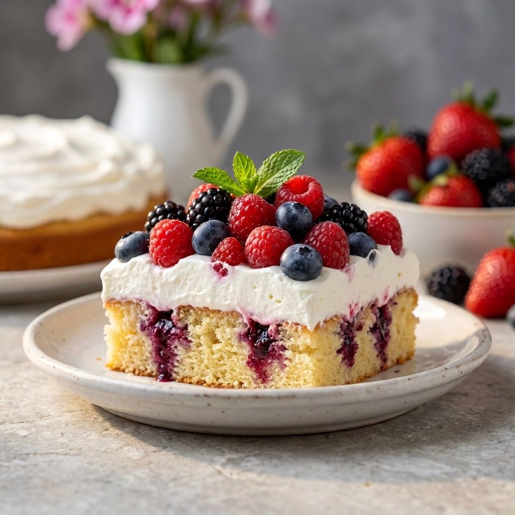 Summer Berry Poke Cake — The Ultimate Refreshing Dessert