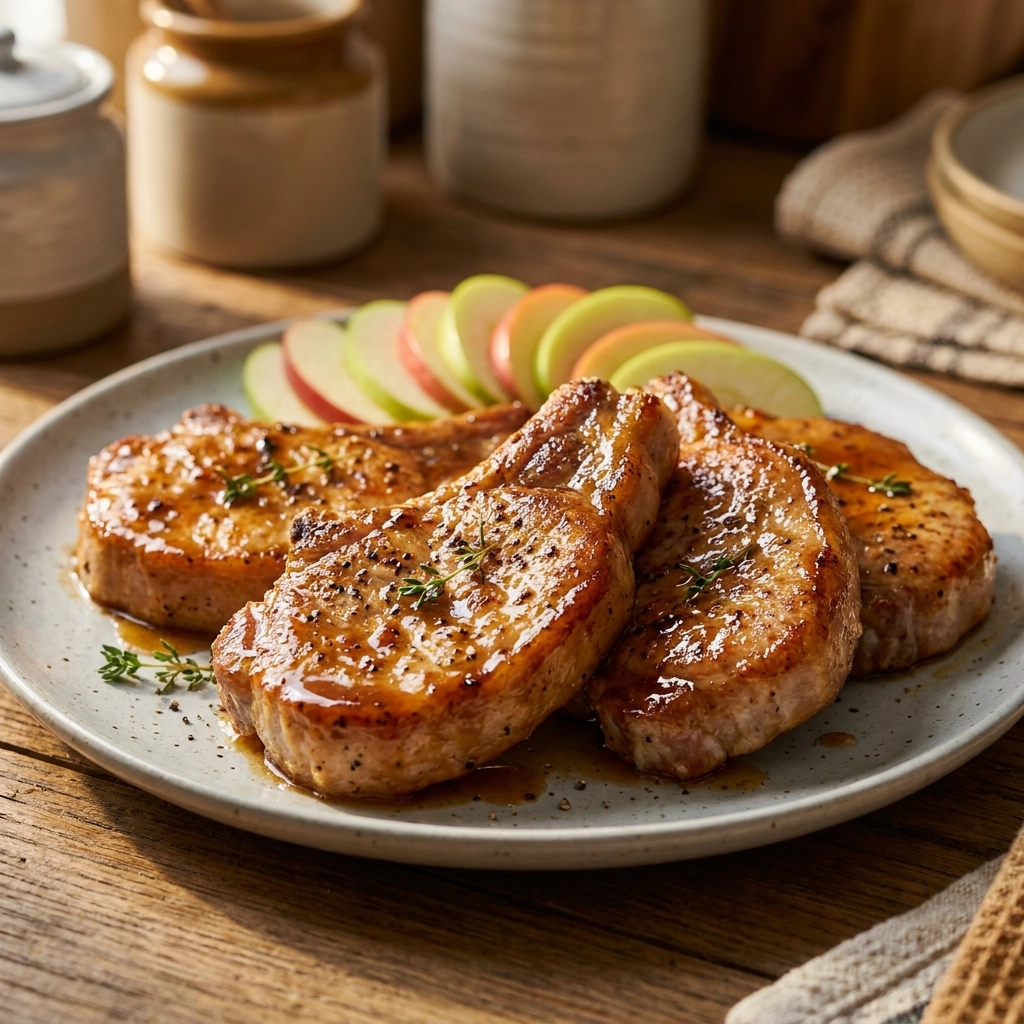 Crispy Air Fryer Pork Chops with Apple Glaze Easy Recipe for Juicy Flavor | Pork Dinner
