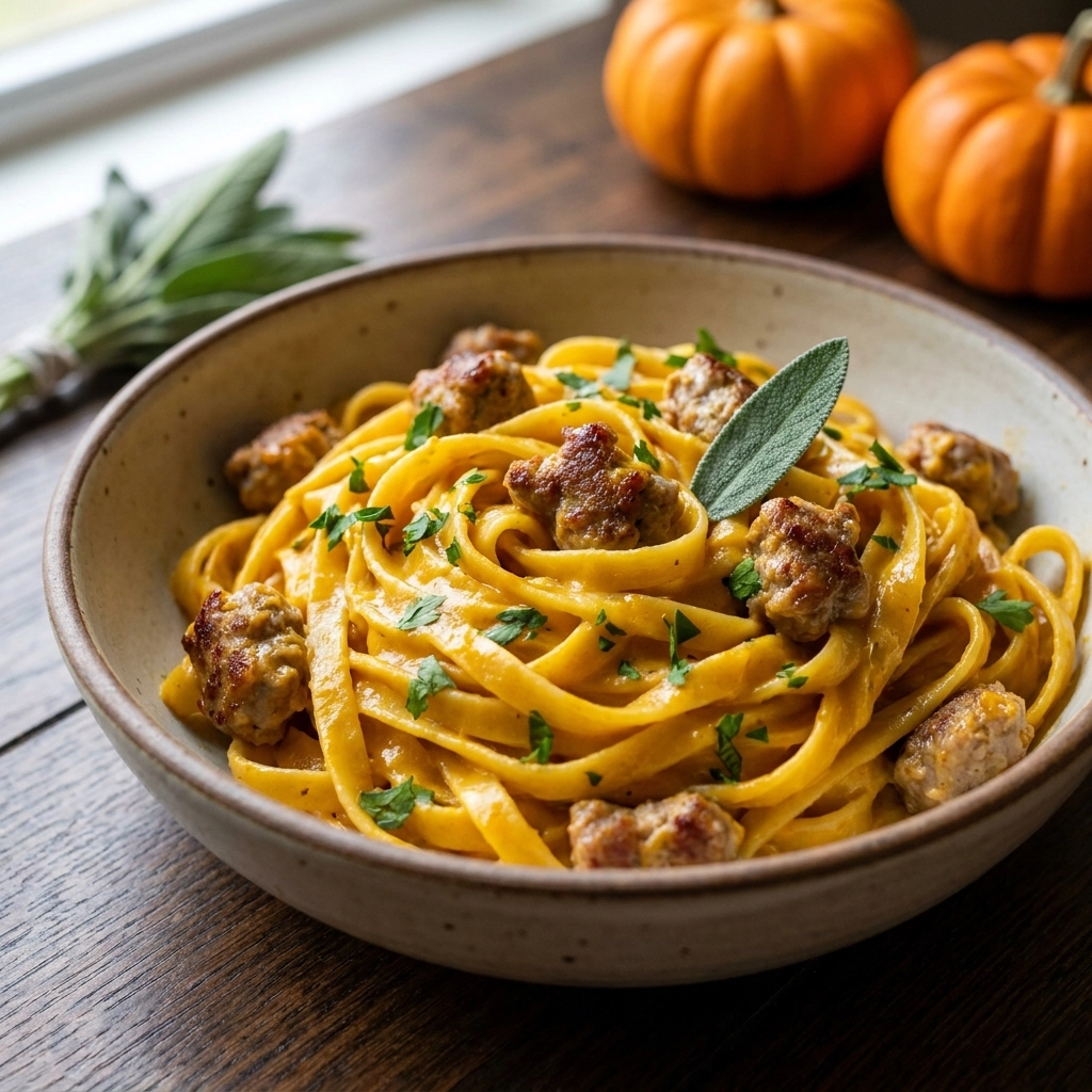 Creamy One-Pot Pumpkin Pasta with Sausage: The Ultimate Autumn Comfort | Fall Dinner Ideas