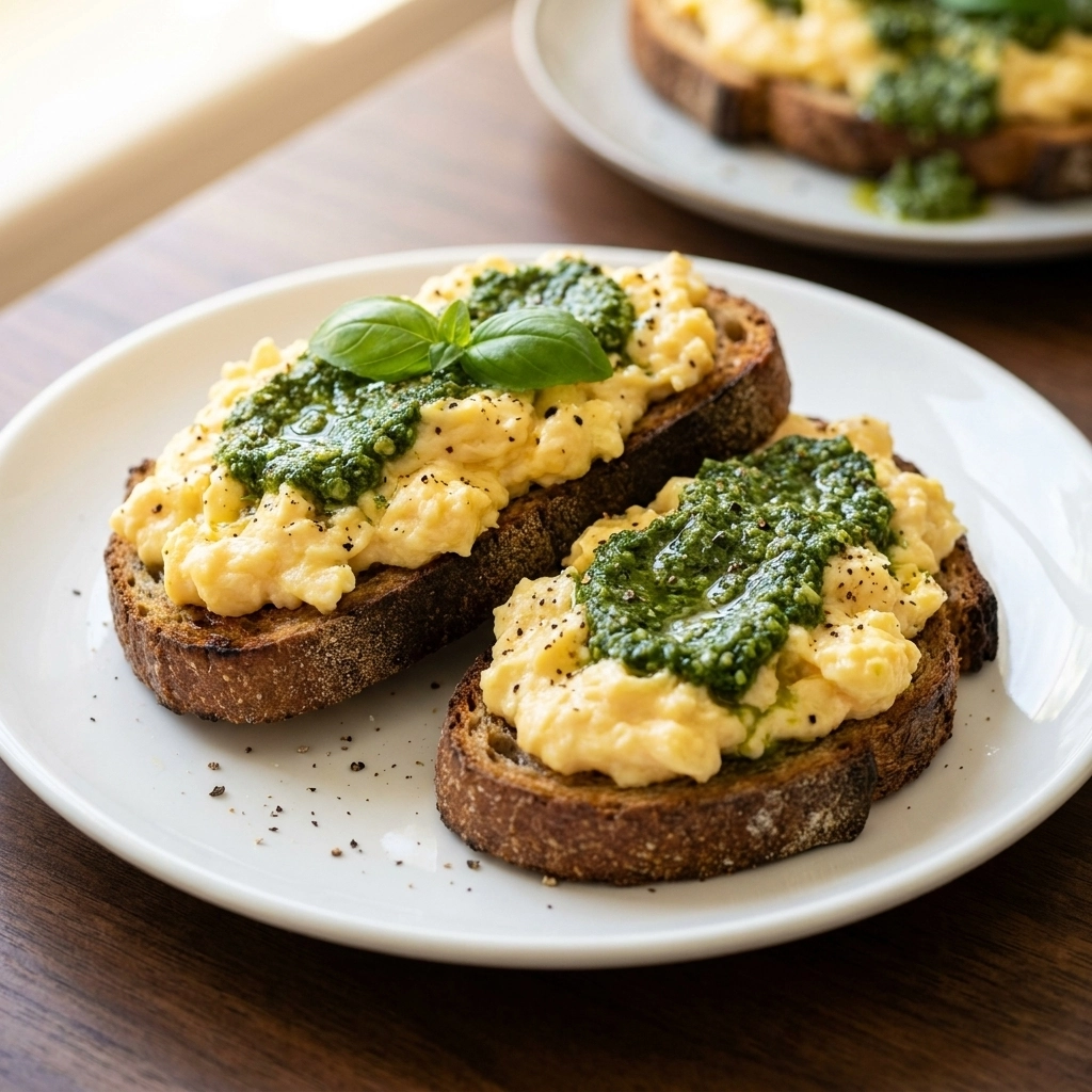 Pesto Scrambled Eggs: The 10-Minute Gourmet Breakfast Hack