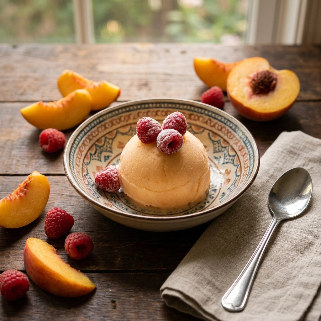 No-Churn Peach Sorbet: The Ultimate Summer Cooler