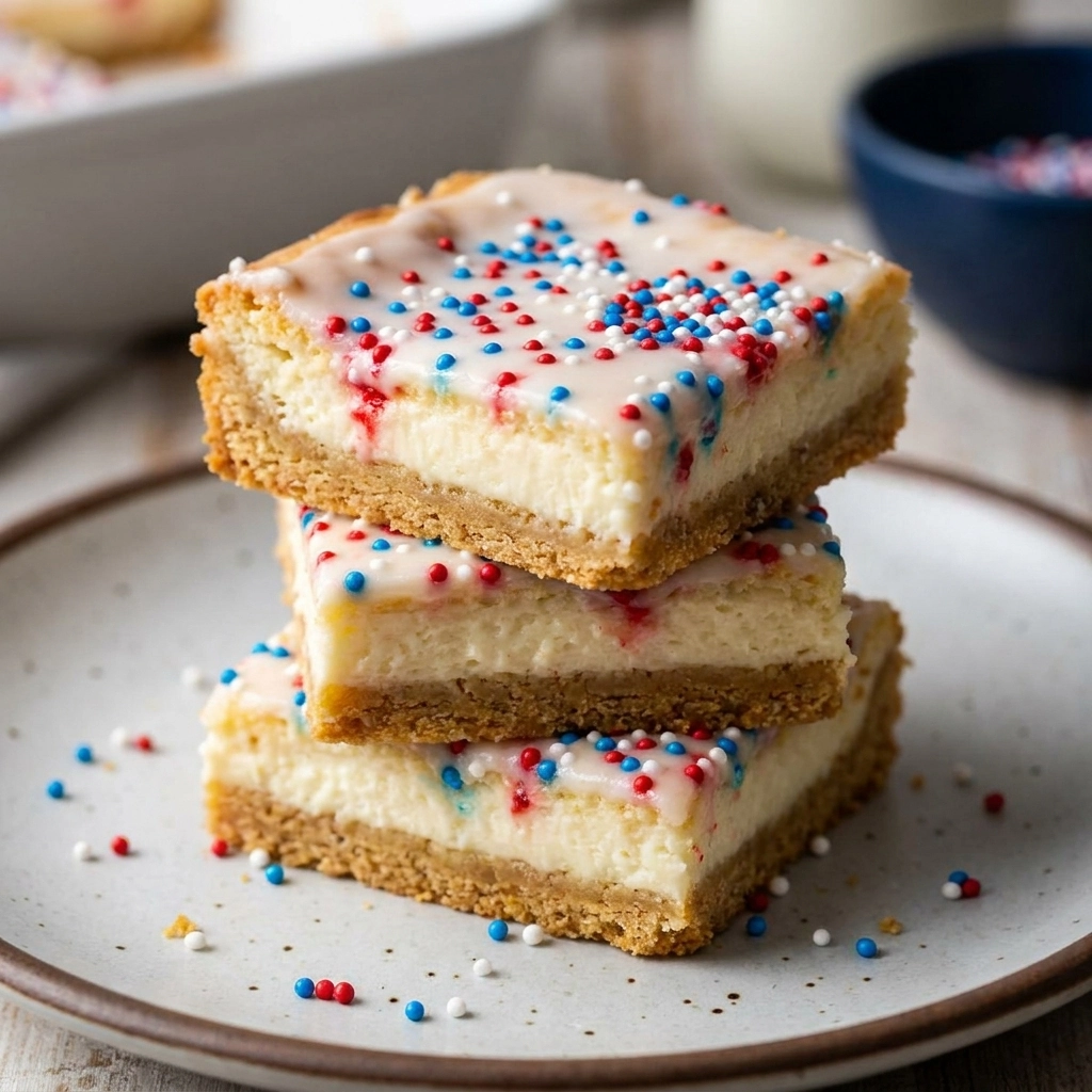Red, White & Blue Cookie Bars for Your 4th Party