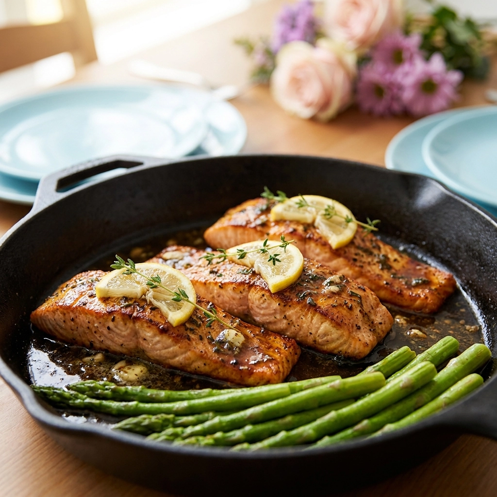 Crispy Brown Butter Lemon Herb Salmon Skillet: The 20-Minute Masterclass | Easy Salmon Dinner