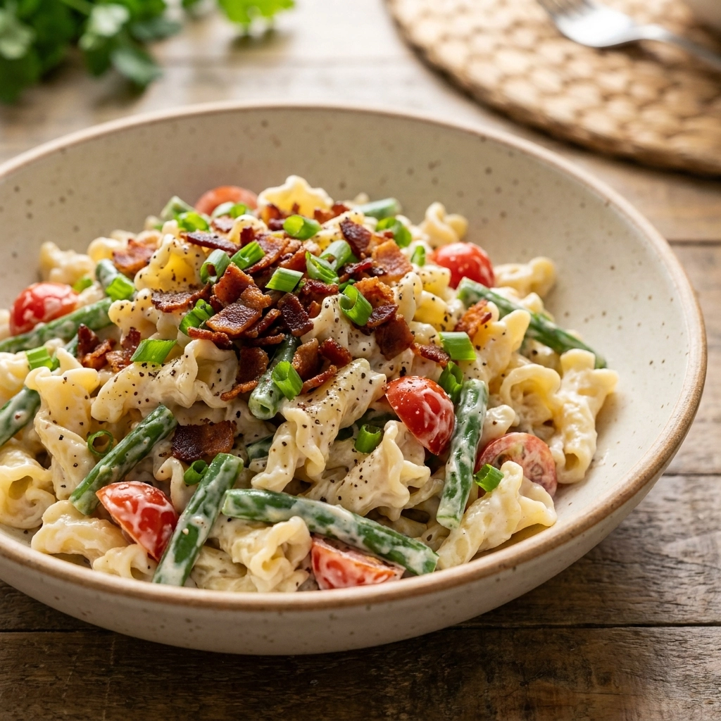 Creamy Bacon Ranch Pasta Salad Recipe Easy 5-Ingredient Summer Side Dish | BBQ Side
