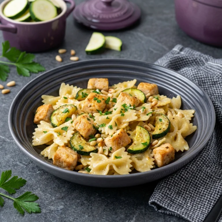 Creamy Chicken Zucchini Pasta with Garlic and Parmesan | Easy Healthy Dinner Idea