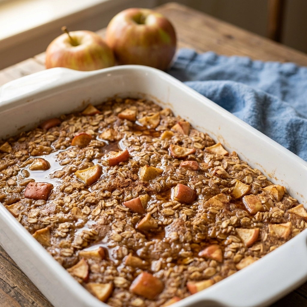 Amish-Style Apple Cinnamon Baked Oatmeal: A Cozy Delight! | Healthy Breakfast Casserole