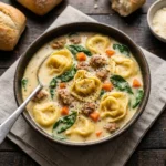 Cozy Slow Cooker Creamy Sausage & Tortellini Soup | Easy Crockpot Dinner Ideas
