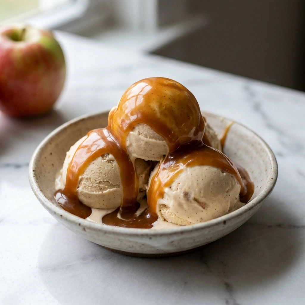 Creamy Apple Cider Caramel Ice Cream for Cozy Fall Nights | Easy Autumn Dessert