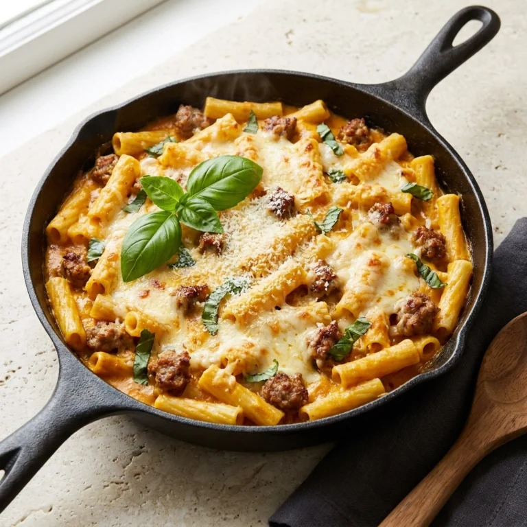 Irresistible Baked Ziti with Sausage and Pumpkin Recipe | Easy Autumn Pasta Bake