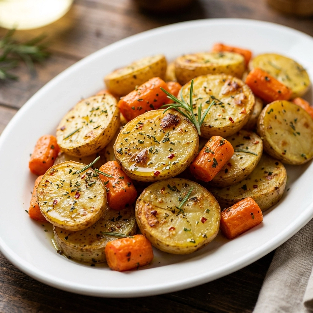 Garlic Herb Roasted Potatoes, Carrots, and Zucchini Recipe | Easy Sheet Pan Veggies