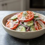 The Ultimate Creamy Cucumber Tomato Salad: A Summer Refreshment! | Easy Summer Side Dish