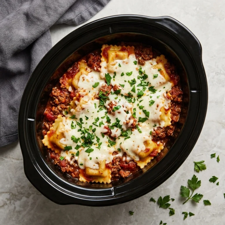 Irresistible Slow Cooker Ravioli Lasagna Recipe Delight | Easy Crock Pot Pasta Bake