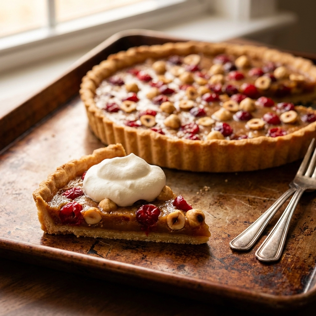 Cranberry, Caramel and Hazelnut Tart: A Study in Contrasts | Holiday Dessert Recipes
