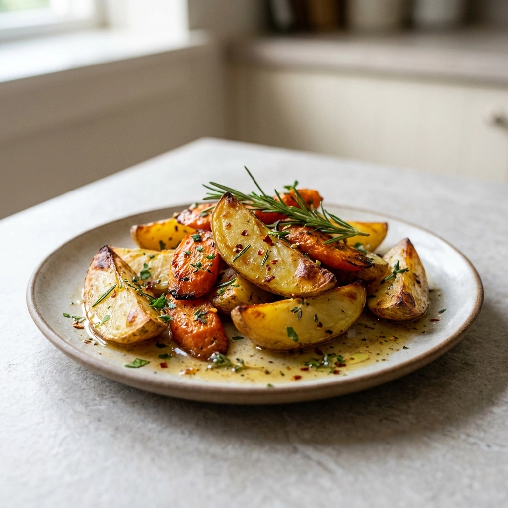 Garlic Herb Roasted Potatoes, Carrots, and Zucchini Recipe | Easy Sheet Pan Veggies