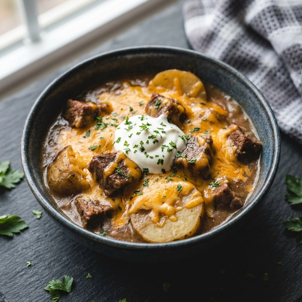 The Only Slow Cooker Beef and Potato Casserole You'll Ever Need | Easy Comfort Food