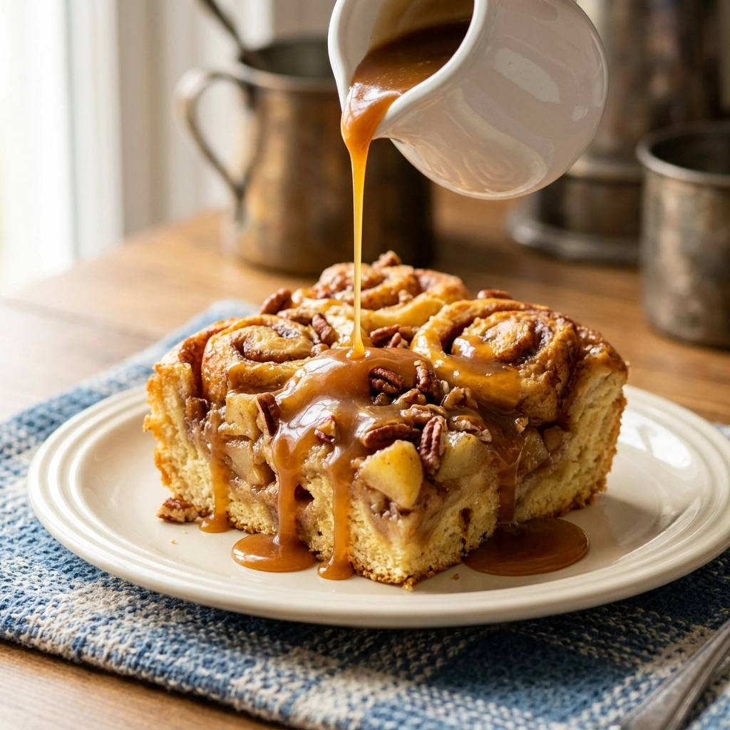 The Ultimate Caramel Apple Cinnamon Roll Dump Cake | Easy Fall Dessert Recipe