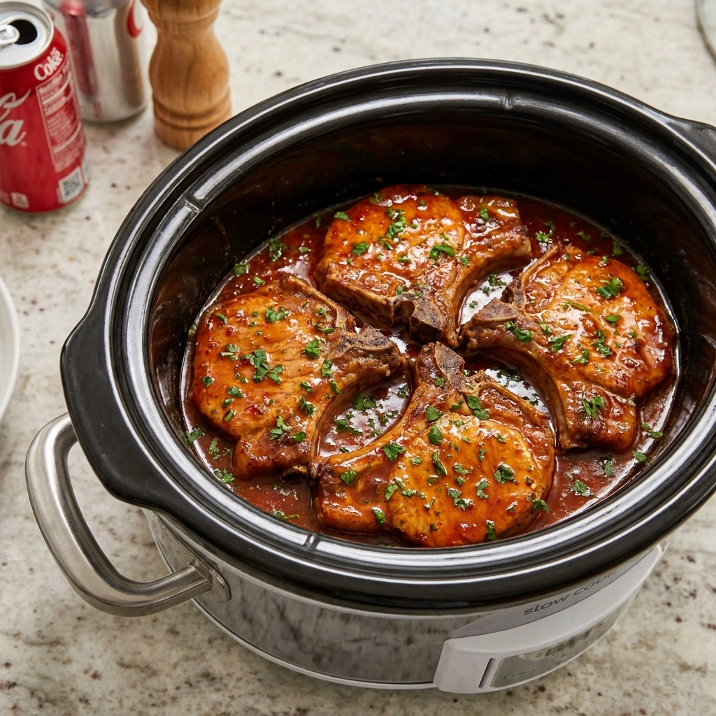 Crockpot Coca Cola Pork Chops: A Sweet and Savory Masterpiece | Easy Slow Cooker Dinner