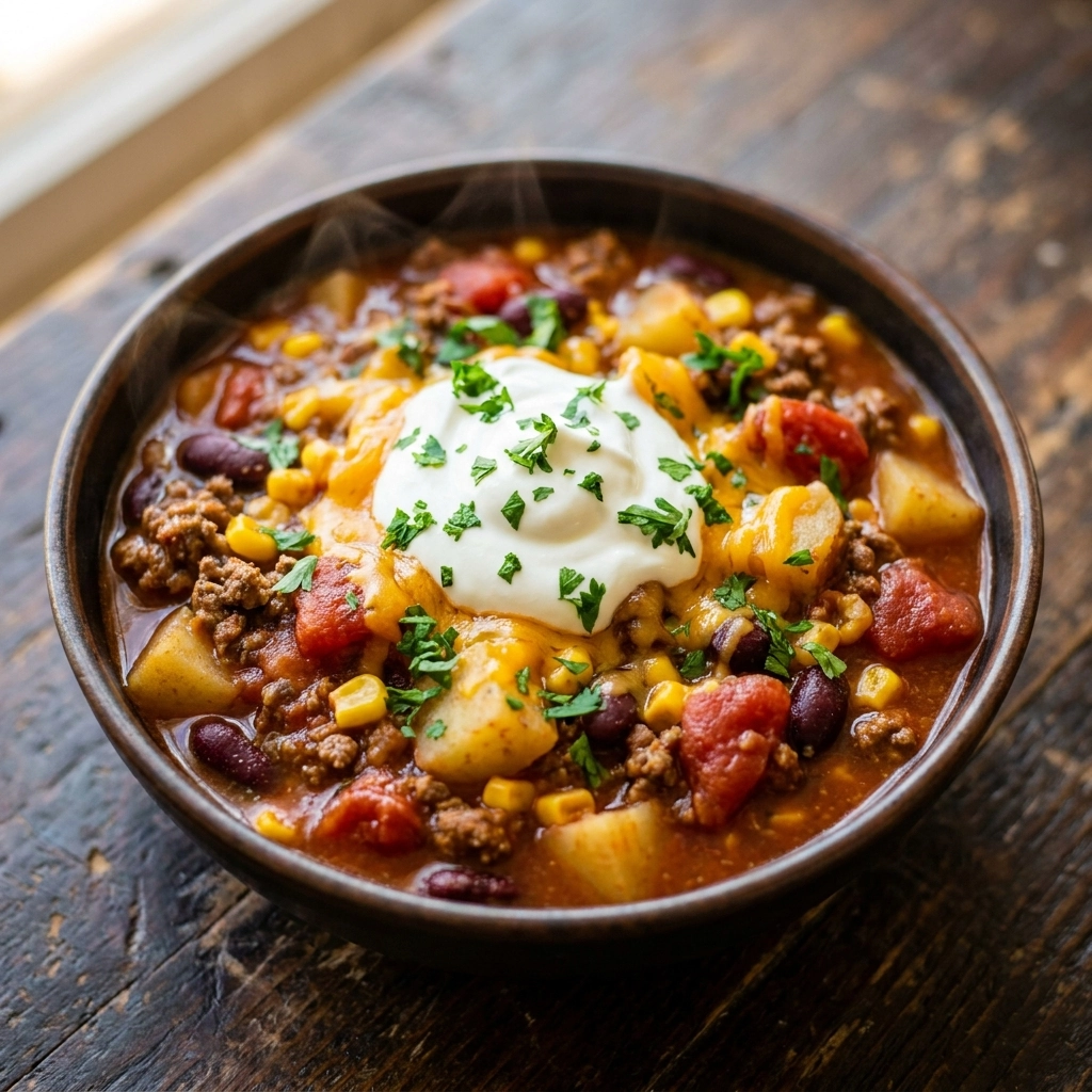 Hearty Slow Cooker Cowboy Casserole Recipe | Easy Comfort Food Dinner